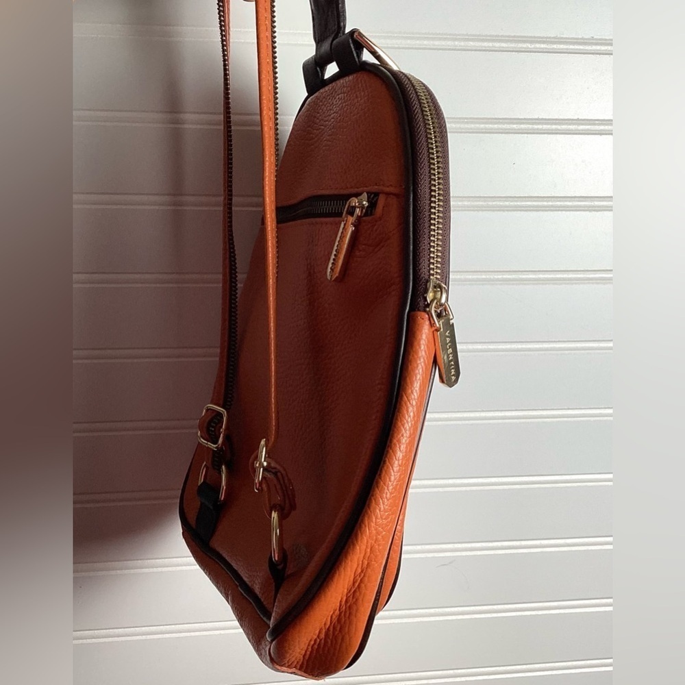Valentina Backpack converter Purse BrownWith Black Trim Excellent Condition - Picture 10 of 14